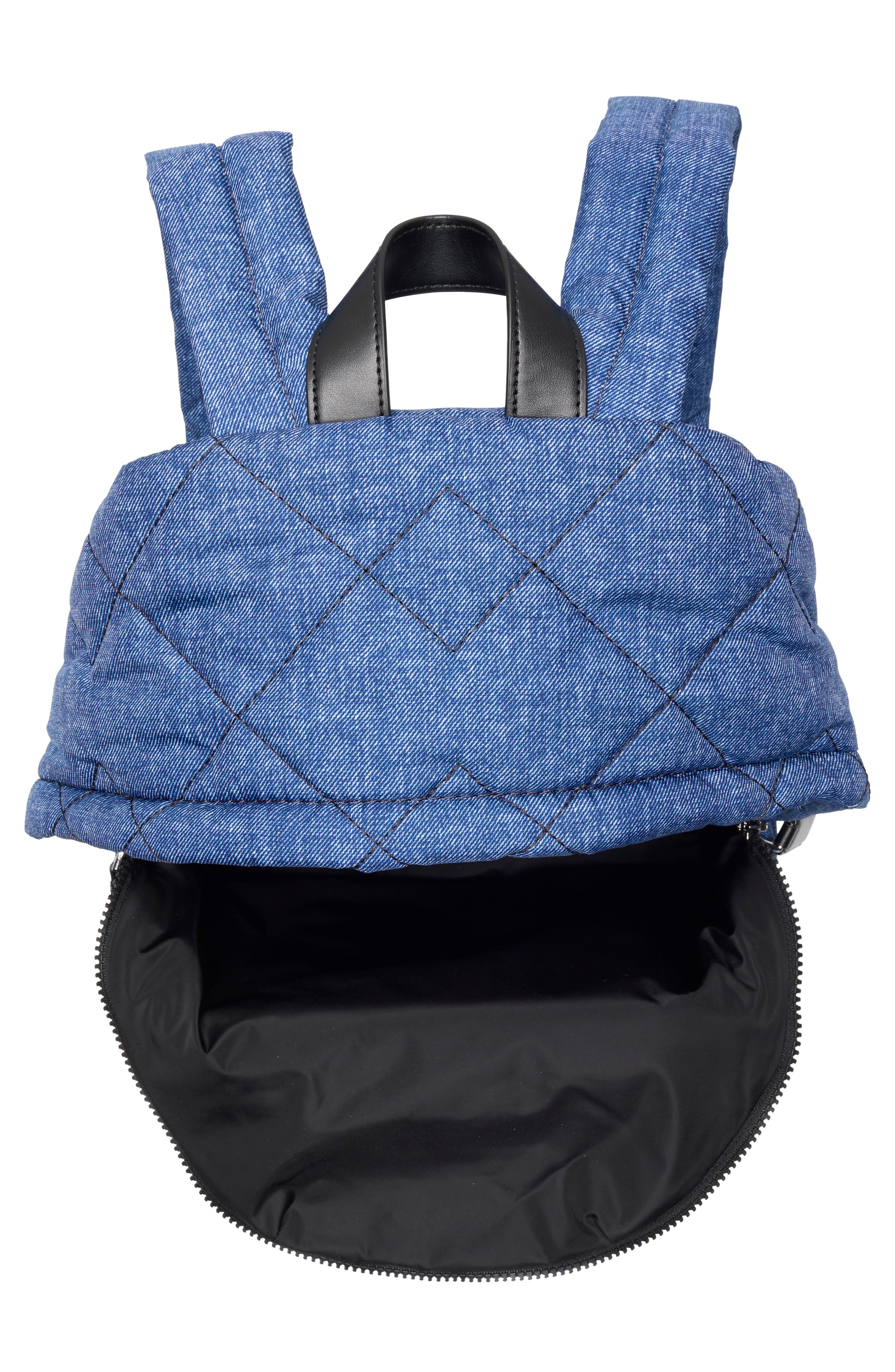 Marc Jacobs Quilted Denim Effect Nylon Backpack, Alternate, color, Denim Blue