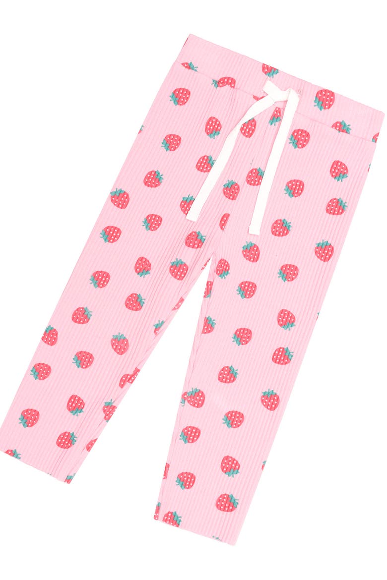 Strawberry Print Rib Legging, Alternate, color, Strawberry Print