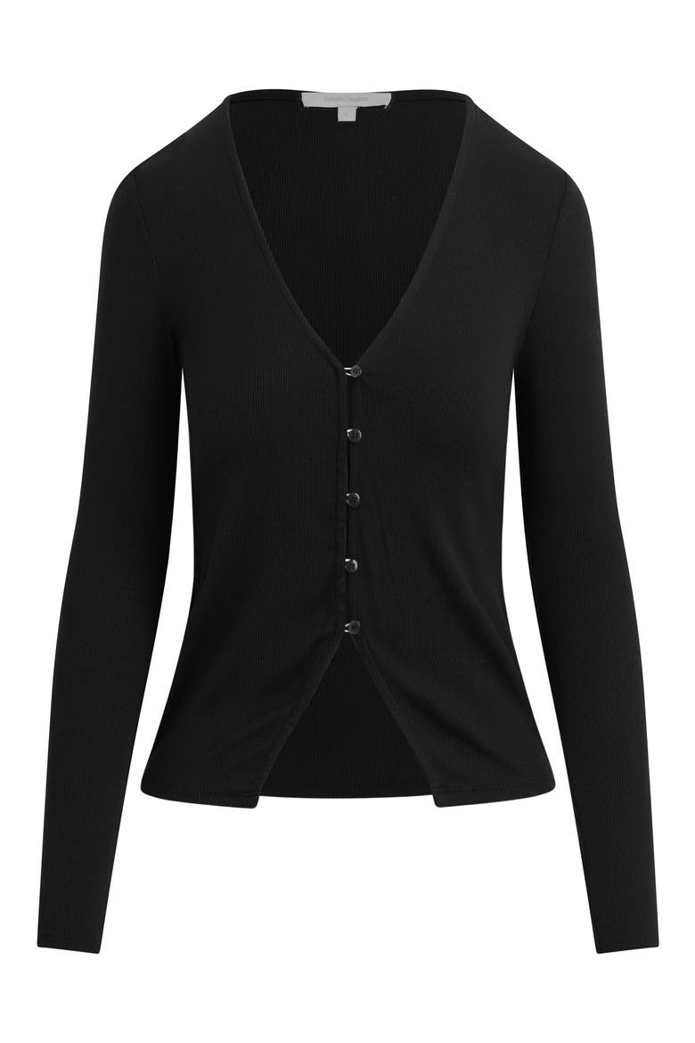 The Good Luck Long Sleeve Rib Top, Alternate, color, BLACK