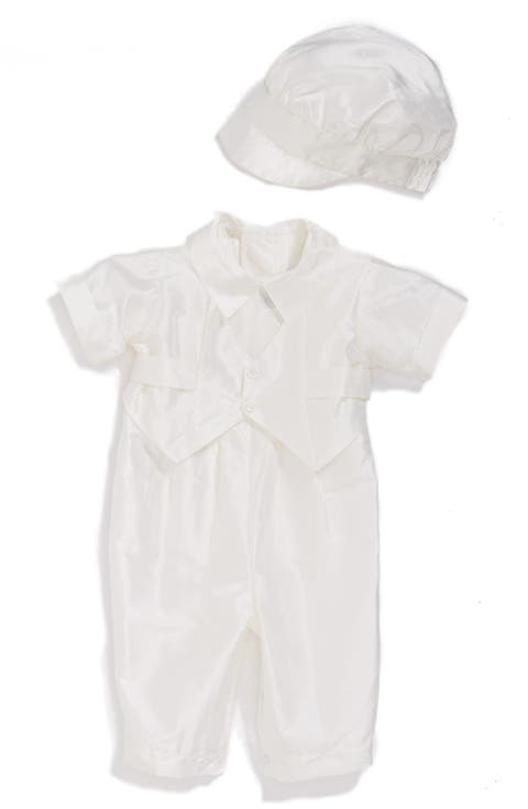 Silk Dupioni Romper and Hat Set (Baby)