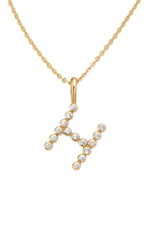 CZ Poppy Initial Necklace