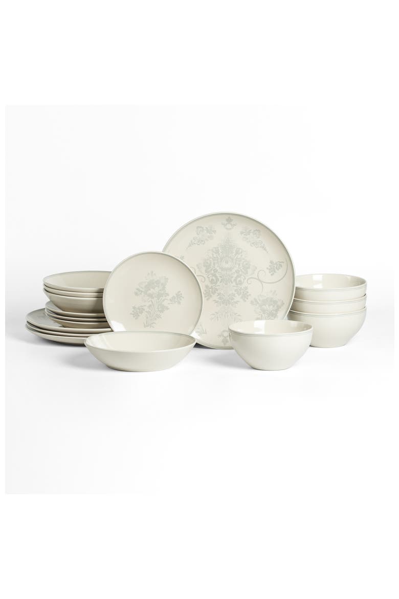 Opal Stoneware 16-Piece Dinnerware Set, Main, color, Grey