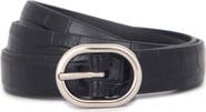 Vince Croc Embossed Leather Belt