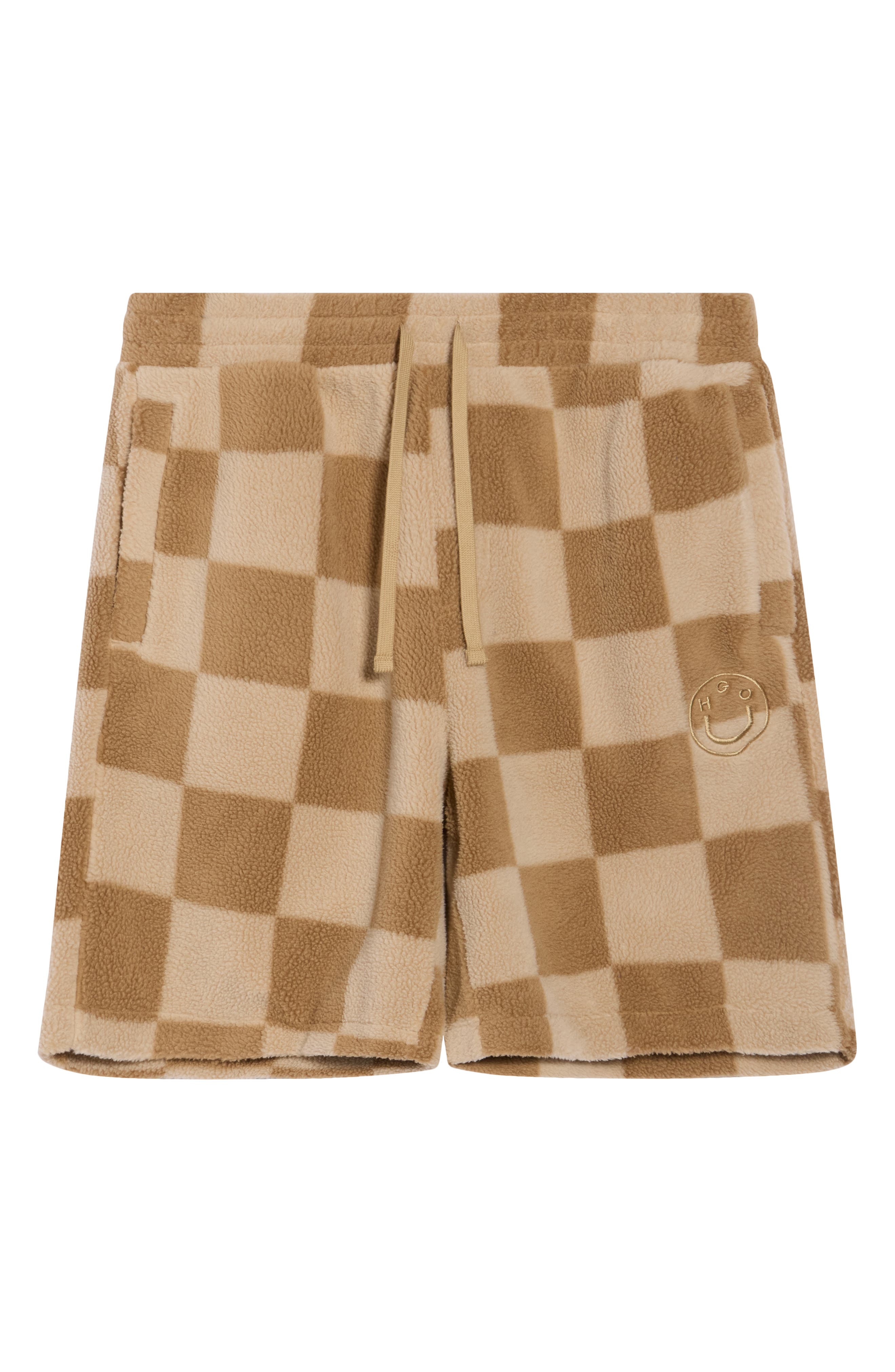 BOSS Nustine Check Fleece Shorts