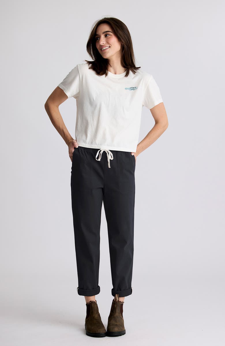 Free Fly Pacifica Stretch Twill Drawstring Pants, Alternate, color, Black Sand