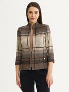 Misook Ombre Grid Flat Knit Jacket