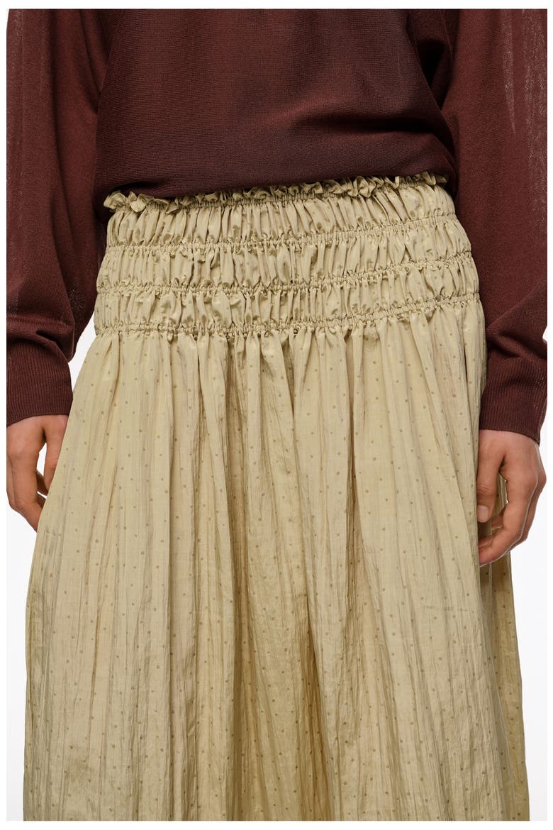 Mini Dots Ruched Flare Skirt, Alternate, color, DOTS MINI OLIVE