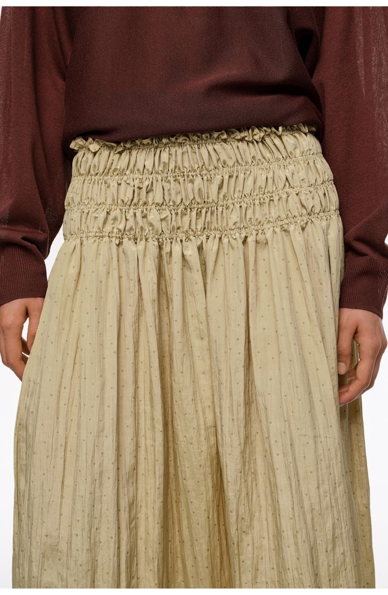 Bimba y Lola Mini Dots Ruched Flare Skirt, Alternate, color, Dots Mini Olive