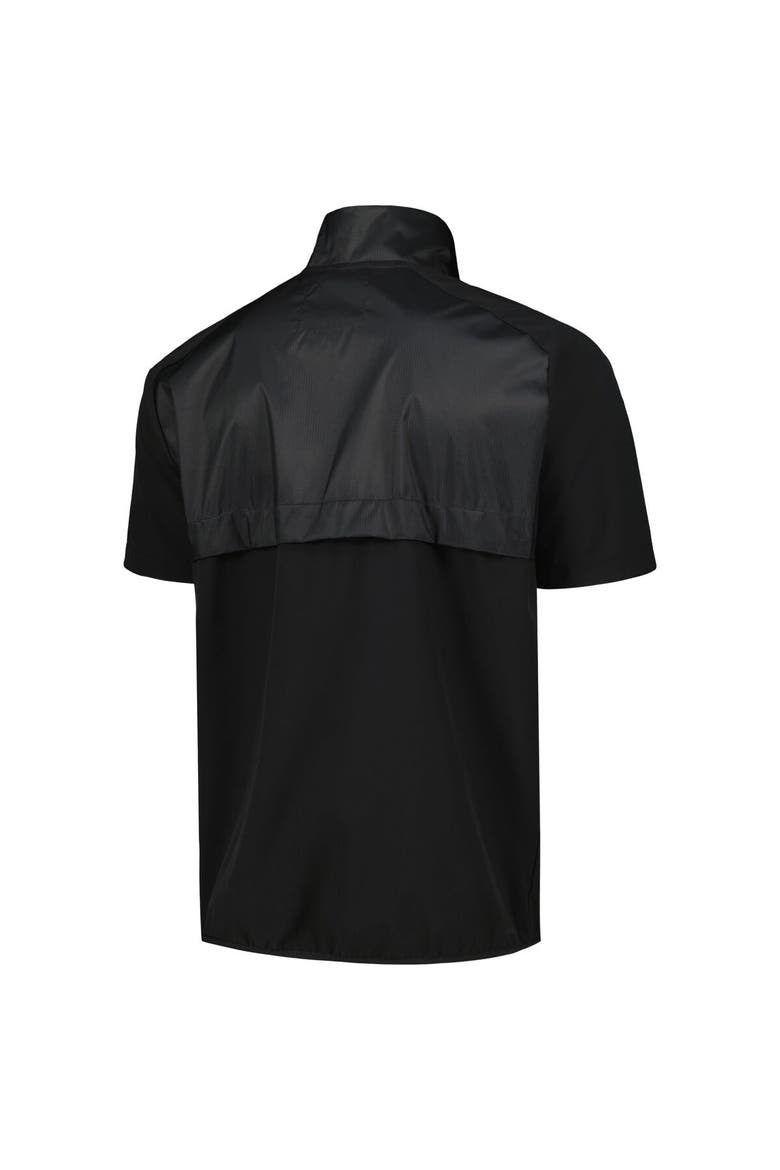 Men's adidas Black ECU Pirates Sideline AEROREADY Raglan Short Sleeve Quarter-Zip Jacket, Alternate, color, Black