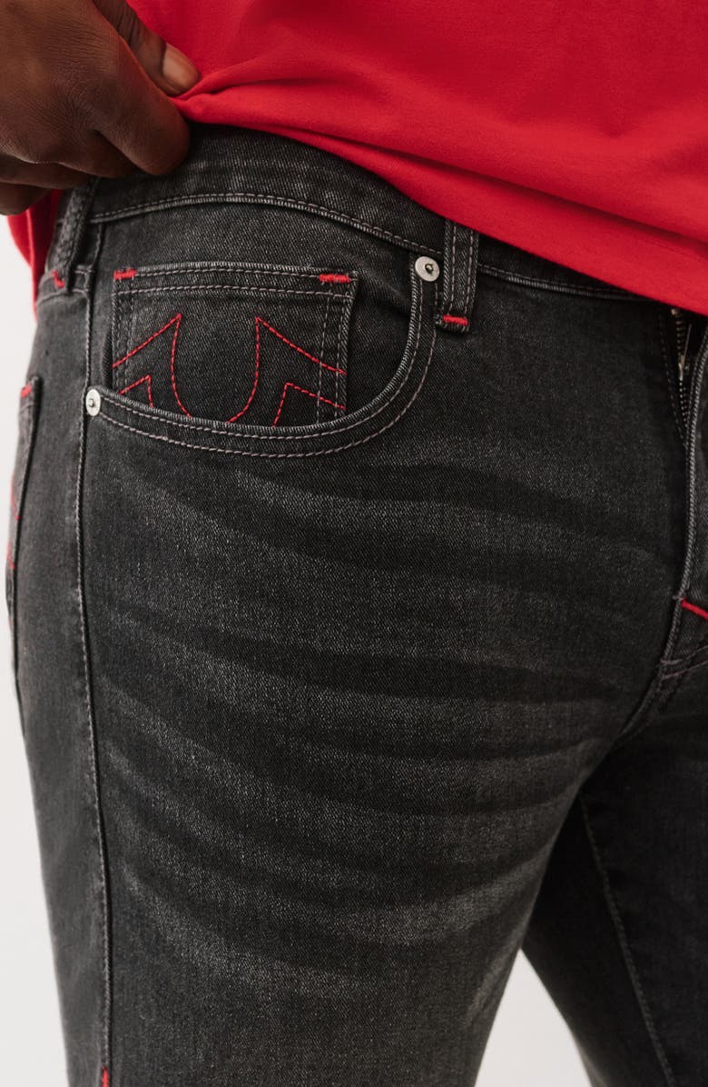 True Religion Ricky Straight Leg Jeans, Alternate, color, Grey Smoky Mist