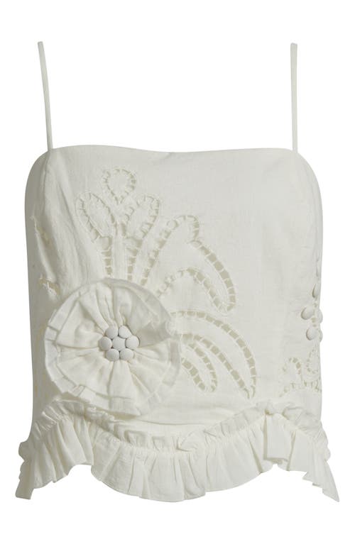 Love The Label Cassia Floral Appliqué Cotton & Linen Top