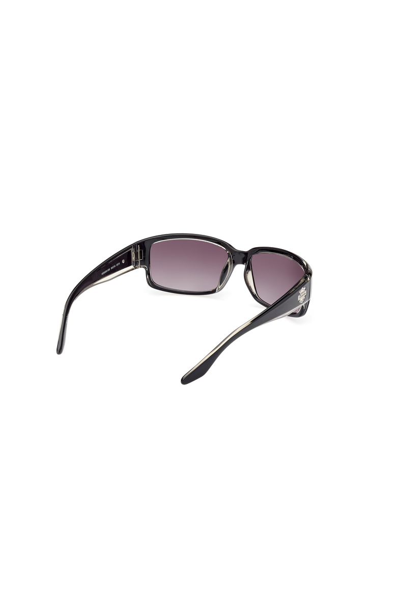 Logo Temple Rectangular Sunglasses, Alternate, color, Black / Crystal