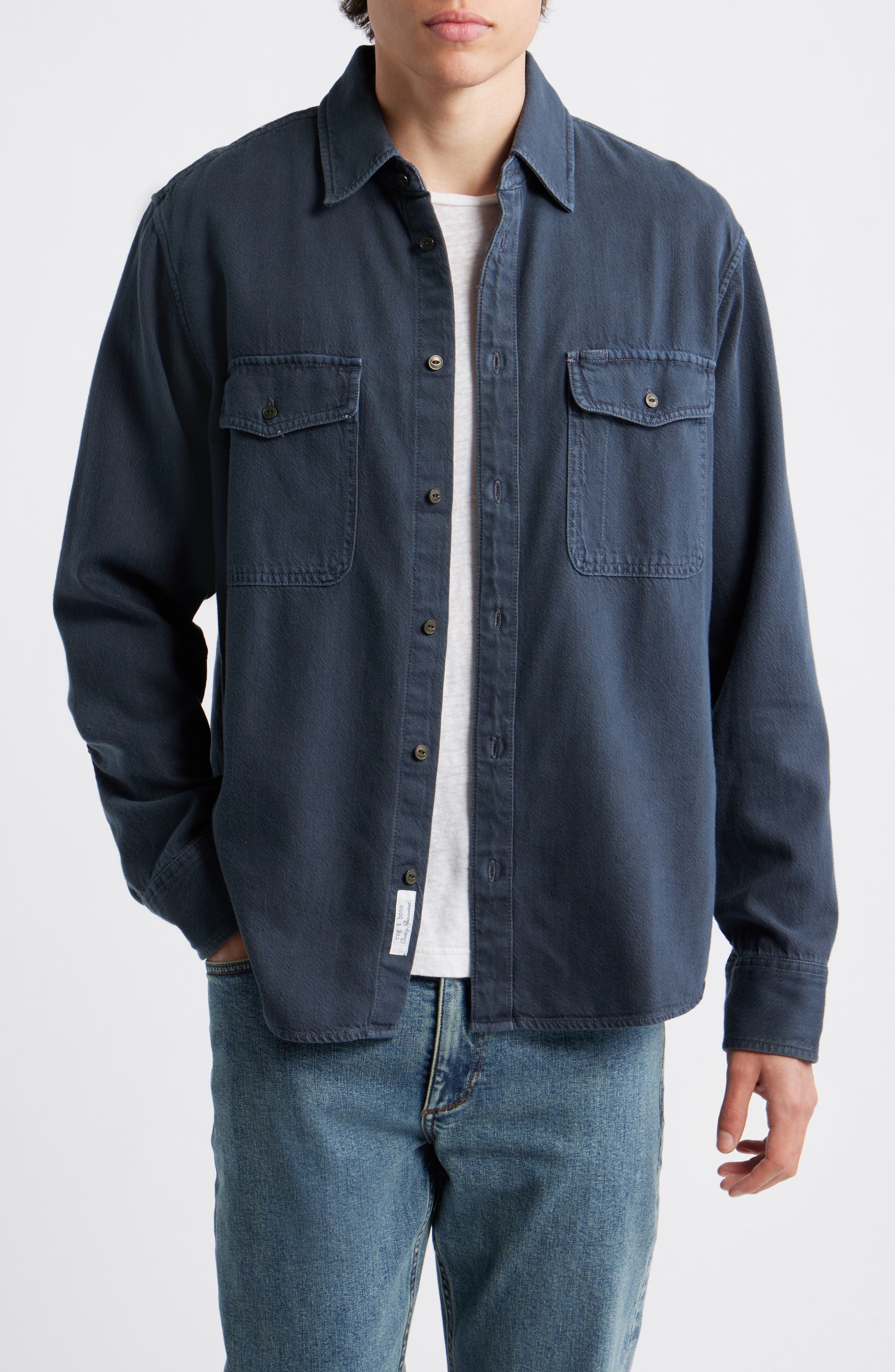Jack Engineered Denim Button-Up Shirt - image 5