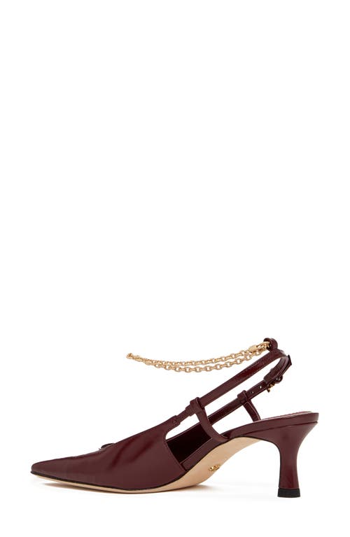 Paige Winnie Ankle Strap Pointed Toe Pump In Brown