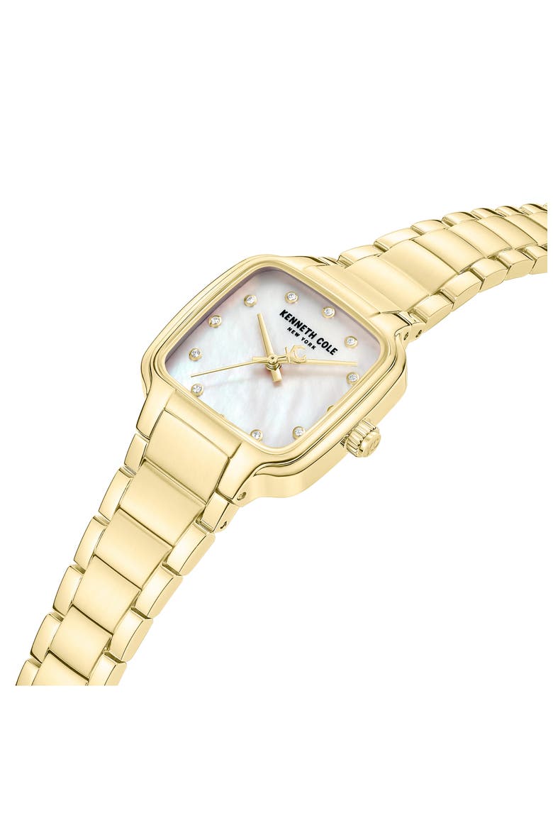 Classic Mother-of-Pearl & Diamond Bracelet Watch, 28mm x 31.6mm, Alternate, color, GOLD