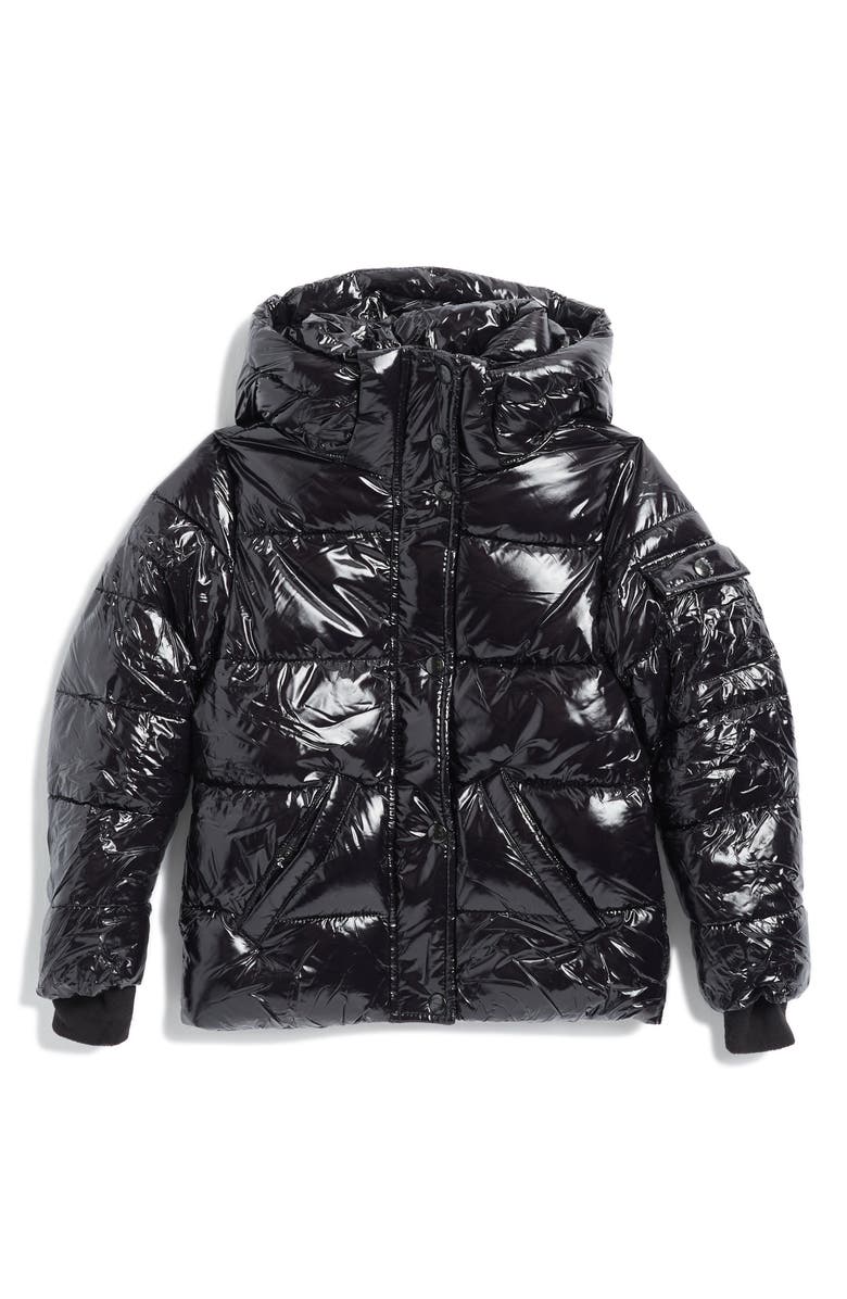 S13 Kids' Ella Gloss Quilted Jacket, Alternate, color, Jet