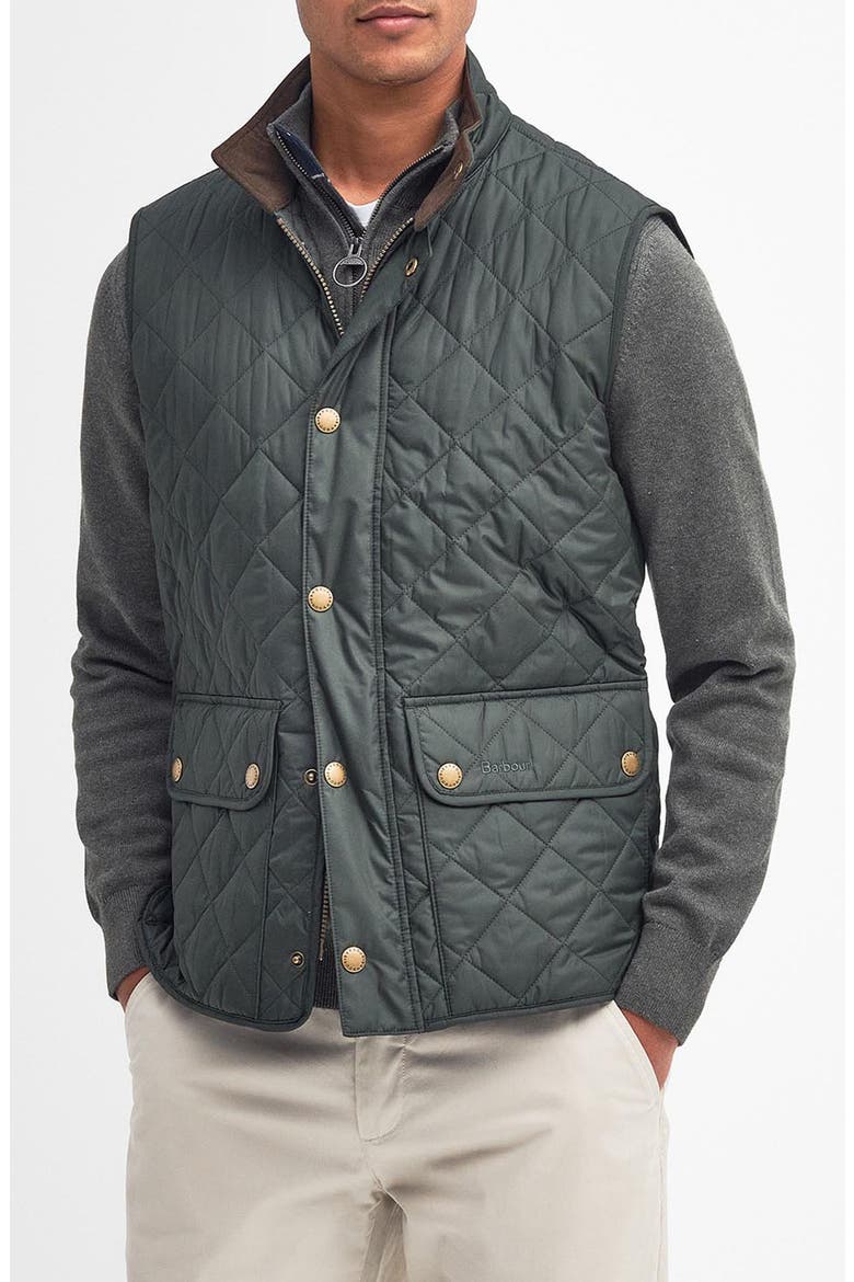 New Lowerdale Diamond Quilted Vest, Main, color, SAGE