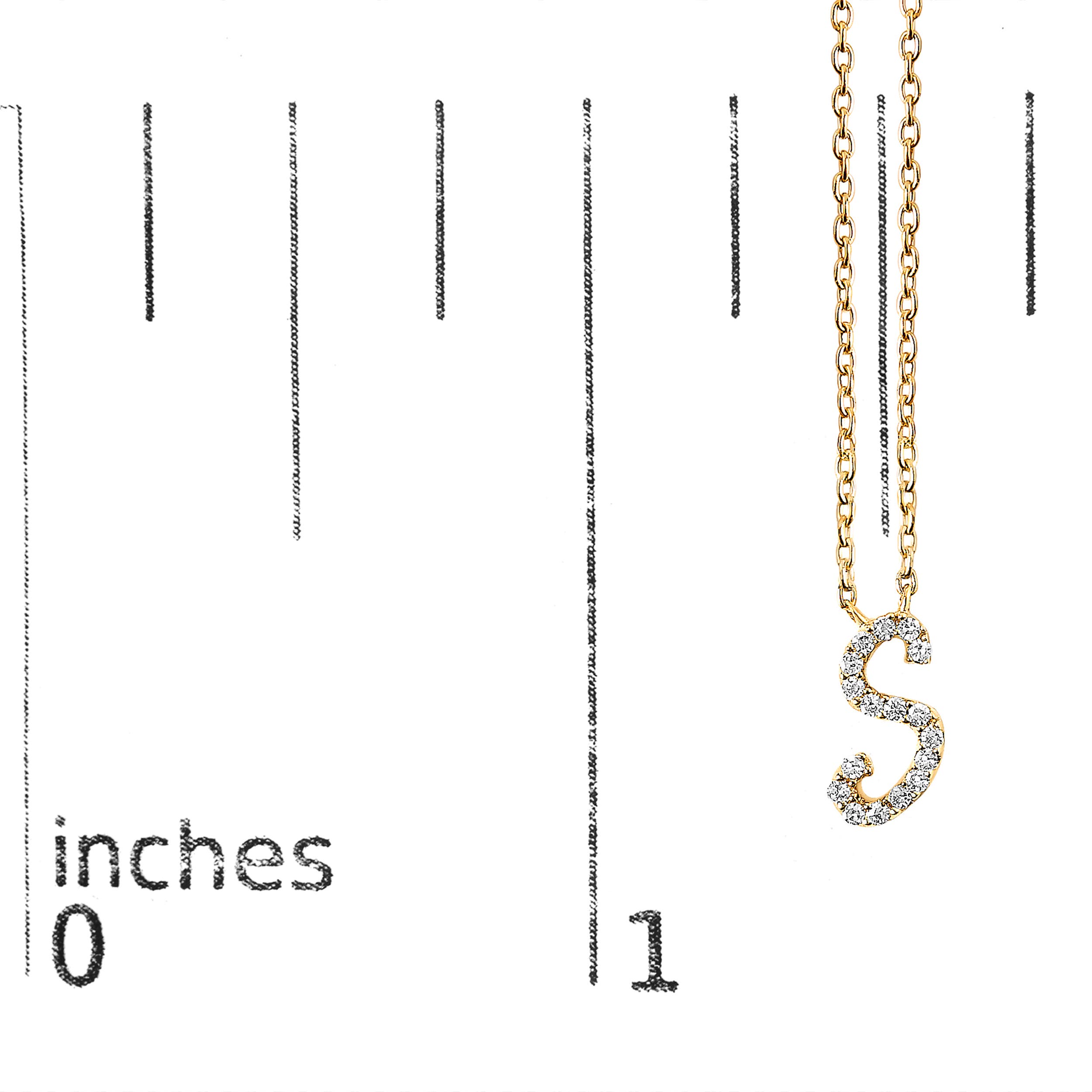 Haus of Brilliance 10K Gold Diamond Accent A-Z Initial Script Style ...