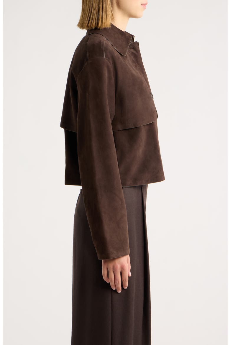 Cropped Suede Trench Jacket, Alternate, color, CACAO - DAJ