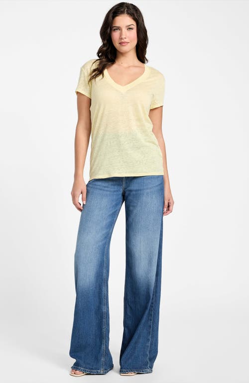 GUESS GUESS LINDSEY V-NECK LINEN T-SHIRT