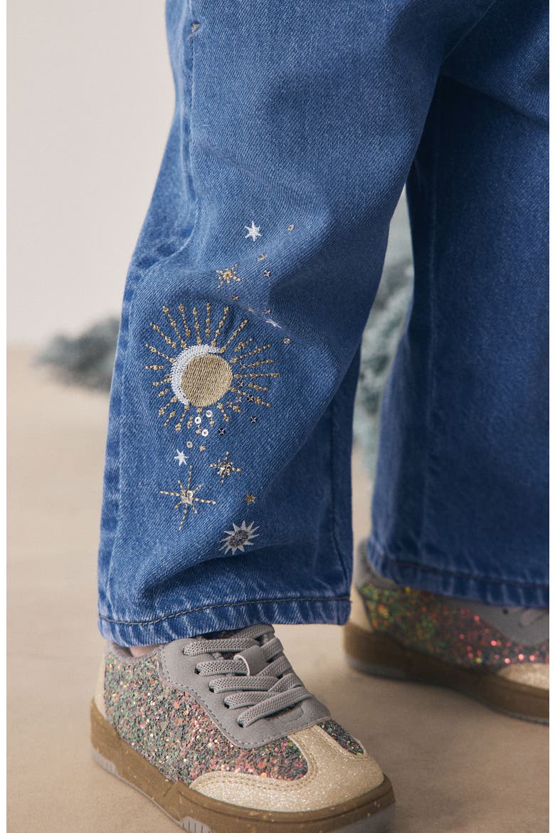 Kids' Celestial Crystal Embroidered Jeans, Alternate, color, BLUE