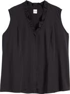 NIC+ZOE Ruffle Around Mixed Media Sleeveless Top