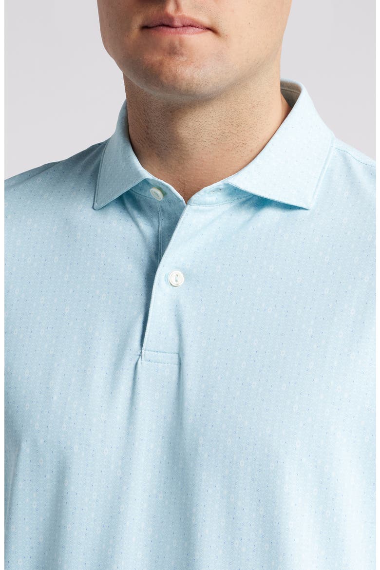 Harmon Tailored Fit Geo Print Performance Golf Polo, Alternate, color, CAPRI BREEZE