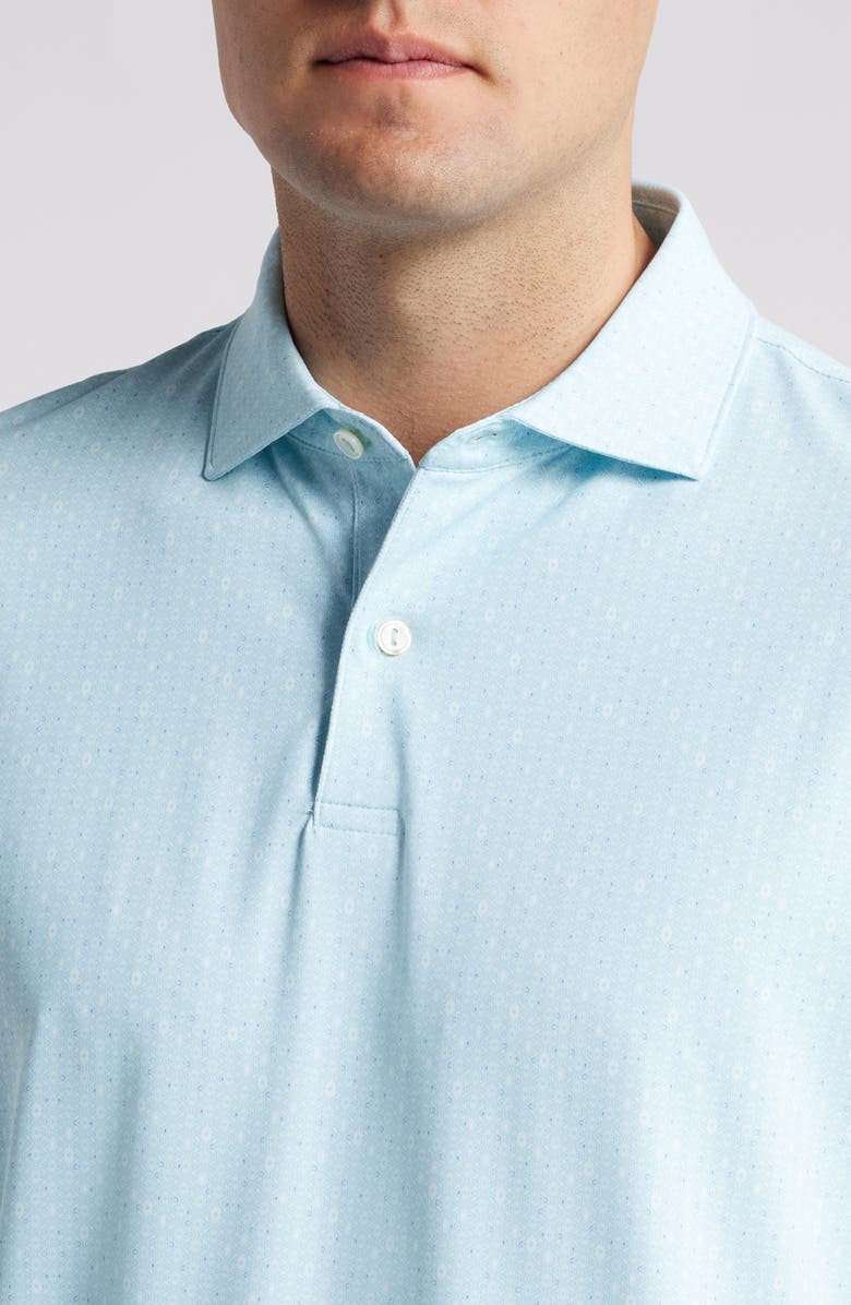 Peter Millar Harmon Tailored Fit Geo Print Performance Golf Polo, Alternate, color, 