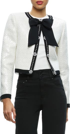 All About You Gliss Velvet Trimmed Sequined Woven Jacket