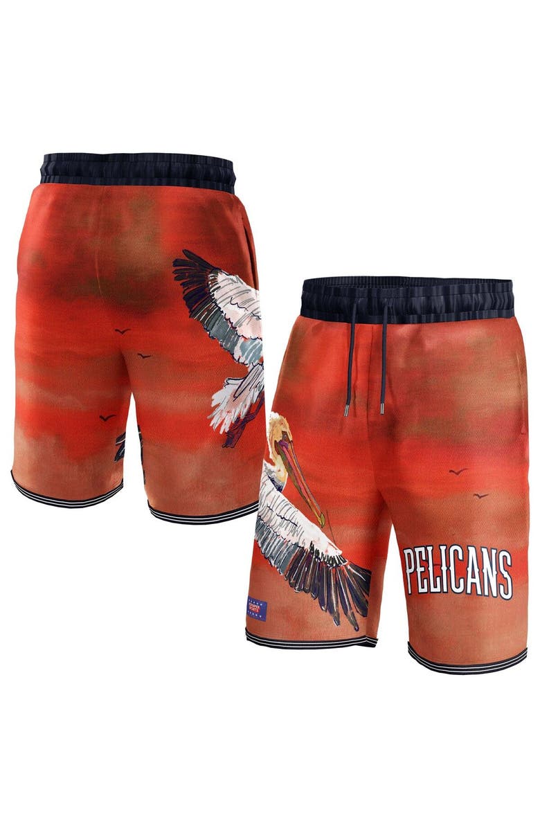 NBA X KIDSUPER Unisex NBA & KidSuper Studios by Fanatics Red New Orleans Pelicans Hometown Shorts, Main, color, Red