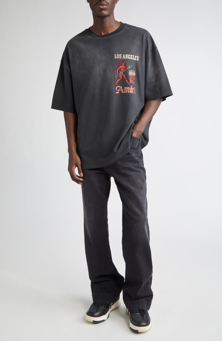 AMIRI Sinners Crystal Embellished T-Shirt, Alternate, color, Black