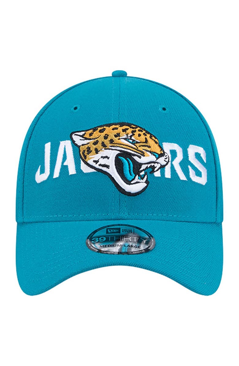 New Era Men's New Era Teal Jacksonville Jaguars Overlap Logo 39THIRTY Stretch Fit Hat, Alternate, color, Teal