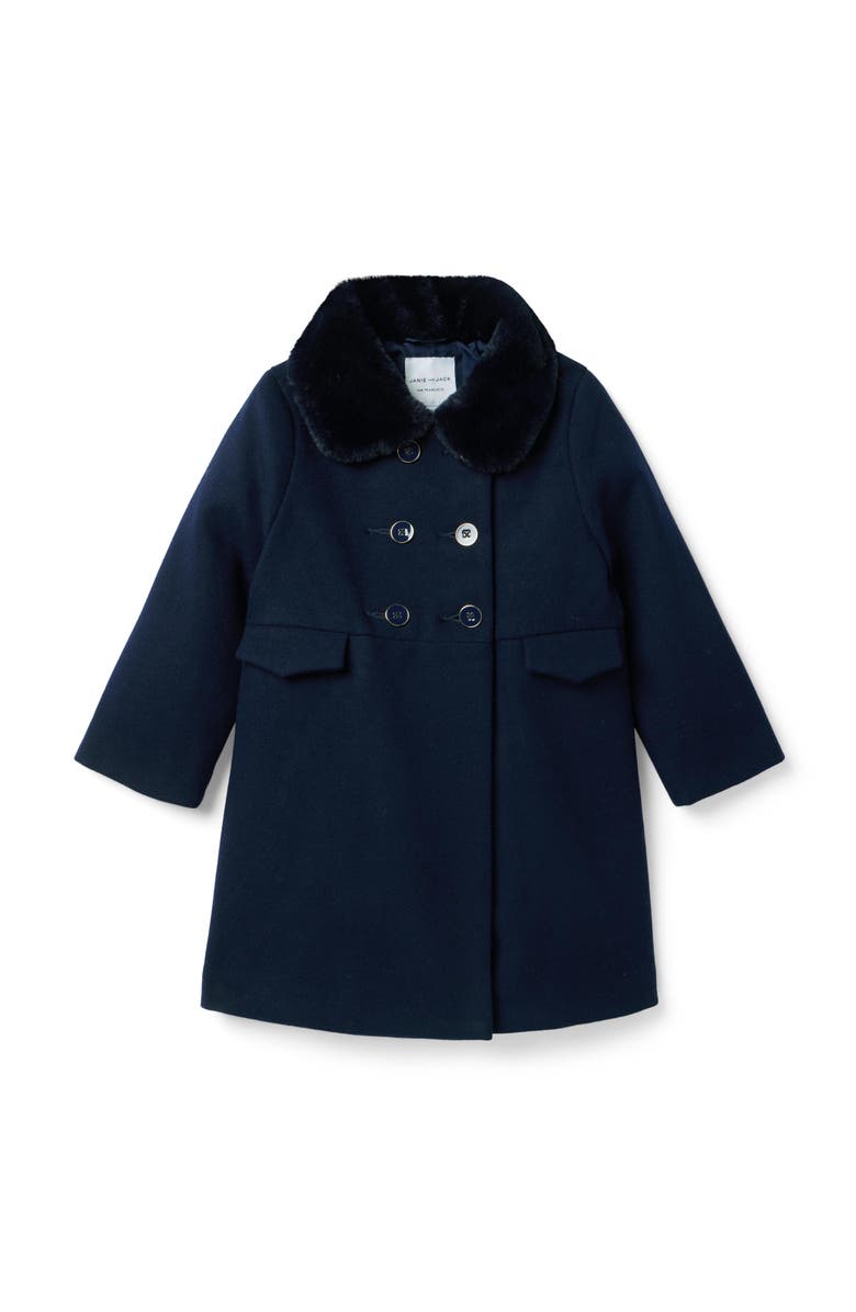 Janie and Jack The Luxe Collar Coat, Main, color, Blue