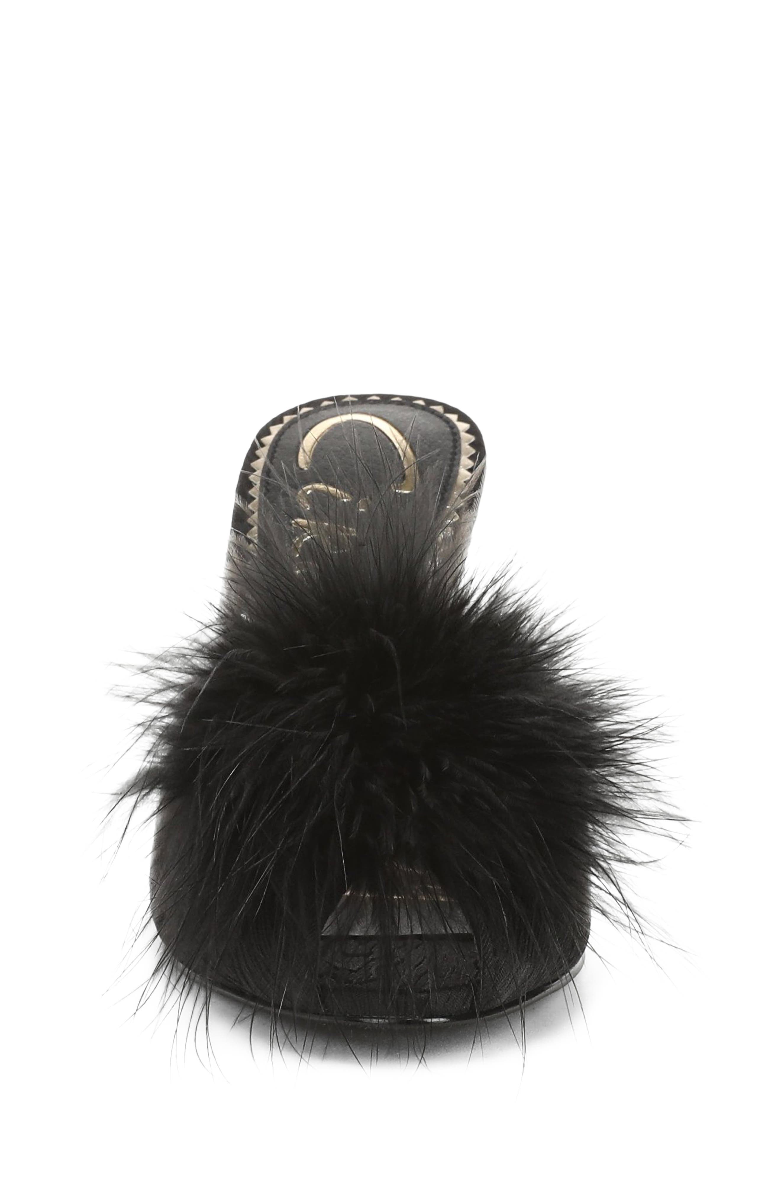 Glenda Fluff Mule, Alternate, color, BLACK