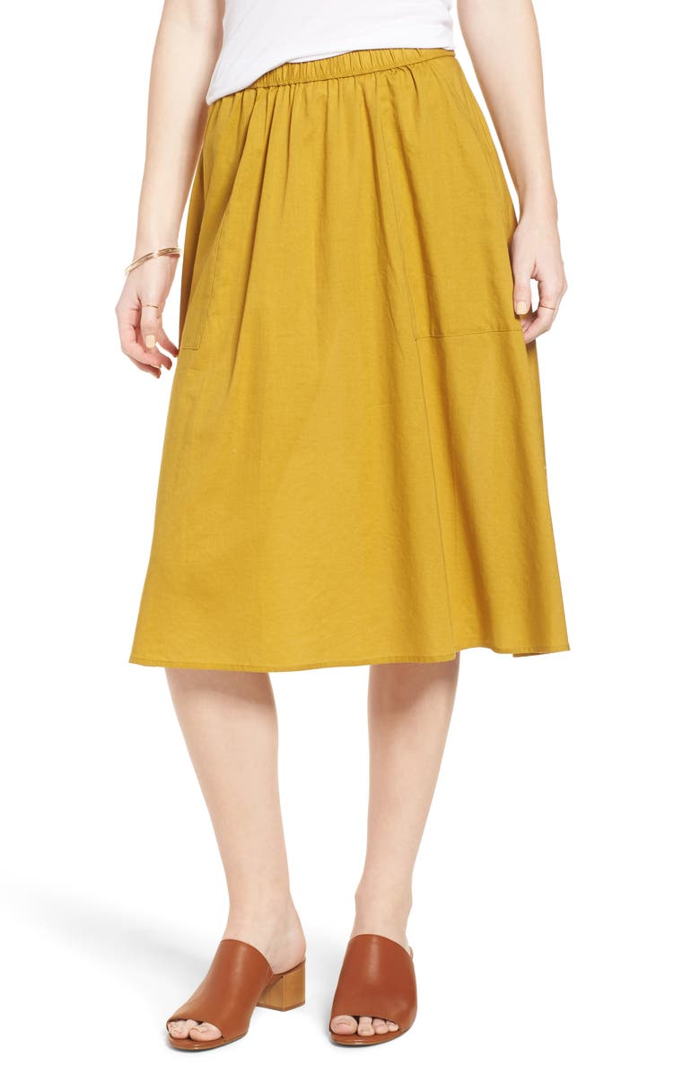 Madewell Sidewalk Midi Skirt, Main, color,