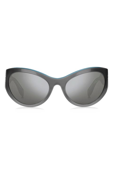 61mm Wrap Cat Eye Sunglasses
