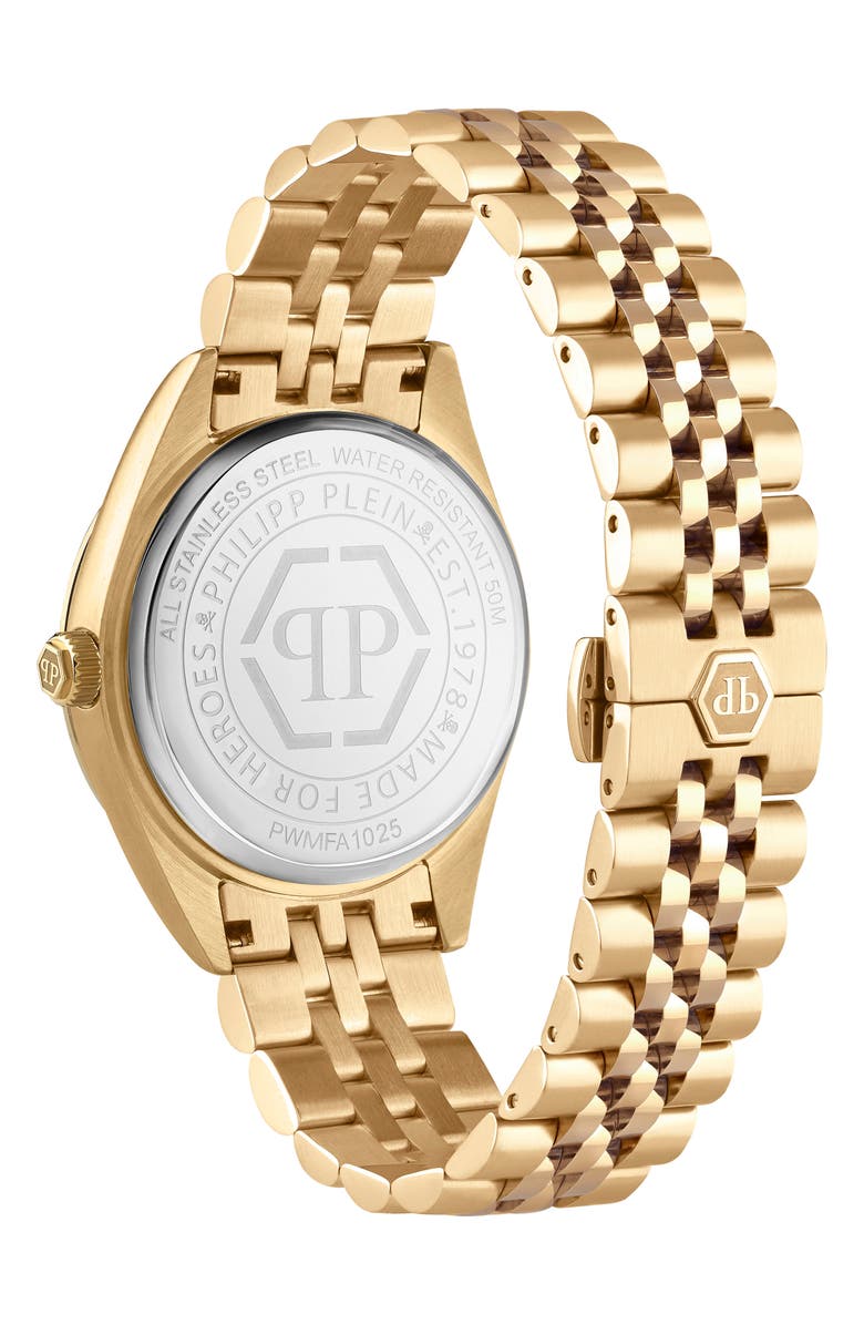 PHILIPP PLEIN Date Superlative Two-Tone Bracelet Watch, 41mm, Alternate, color, Ip Yellow Gold