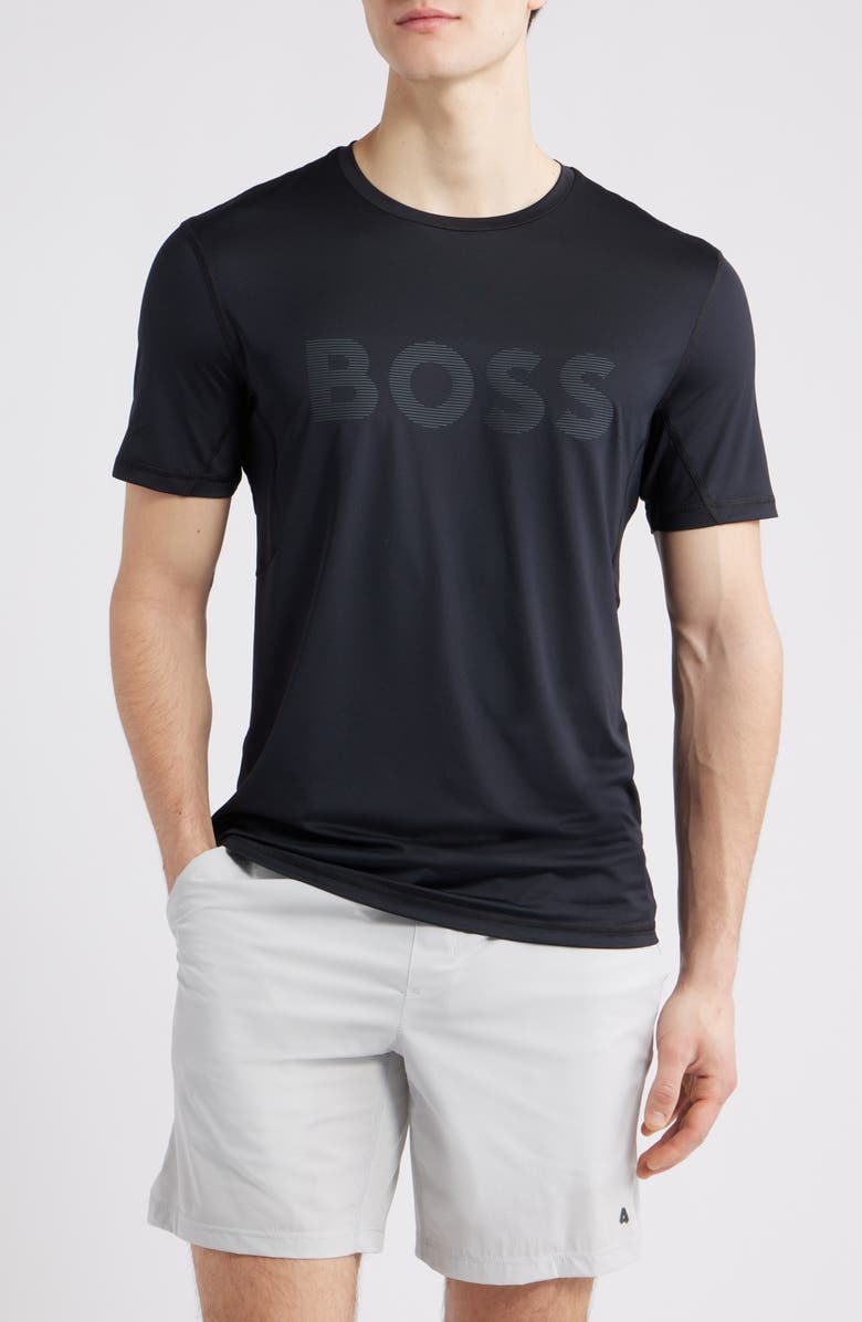 BOSS Tee Active Slim Fit Performance Logo Graphic T-Shirt, Main, color, Black