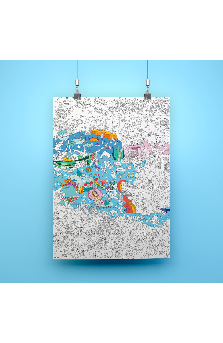 OMY Giant coloring poster Ocean, Alternate, color,