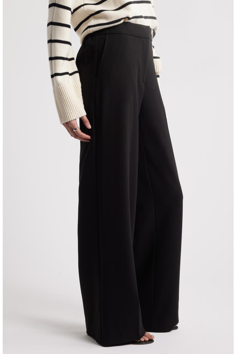 The Lennox Wide Leg Trousers, Alternate, color, BLACK