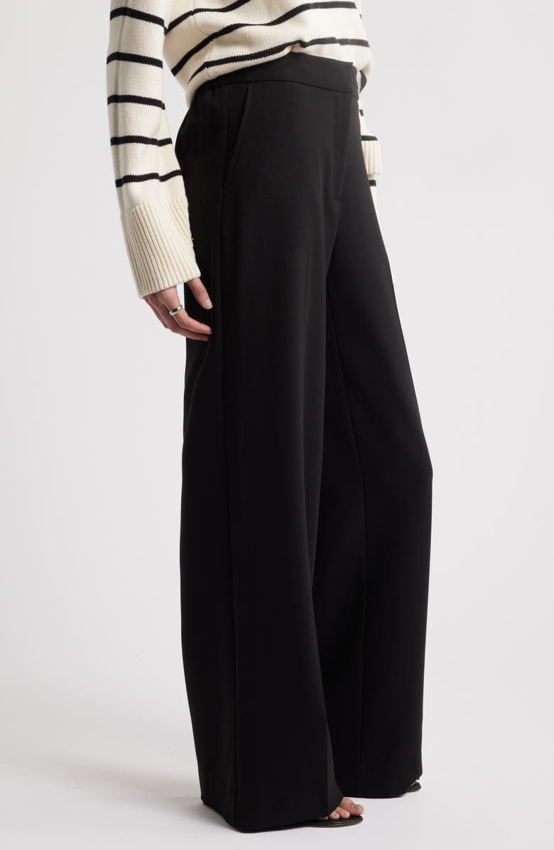 Nordstrom The Lennox Wide Leg Trousers, Alternate, color, Black