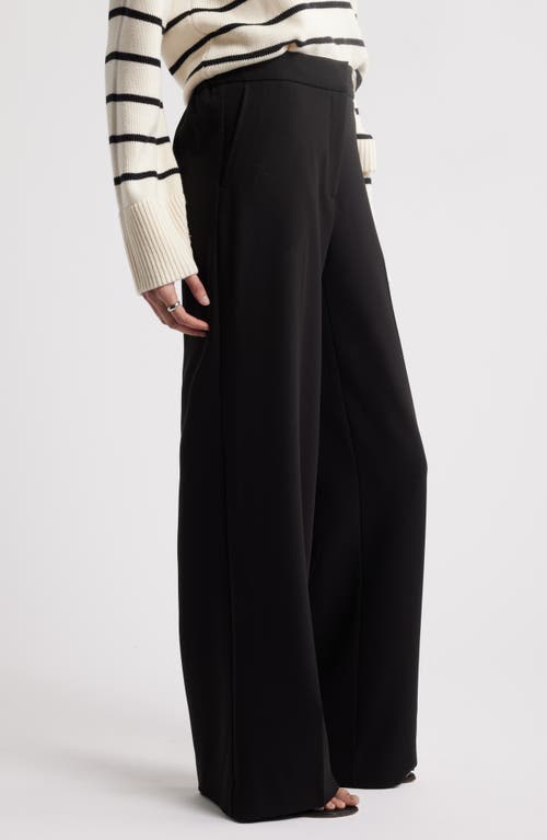 Nordstrom Flat Front Wide Leg Pants In Black