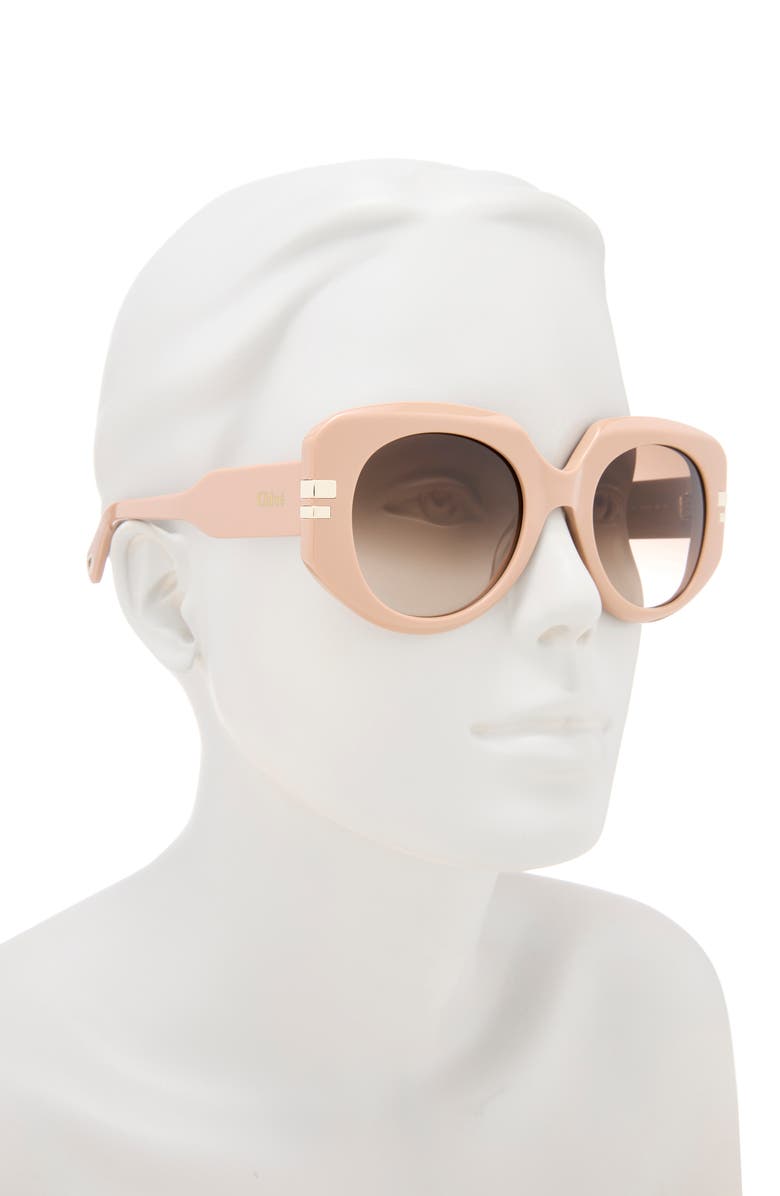Chloé 52mm Square Sunglasses, Alternate, color, Nude Nude Brown