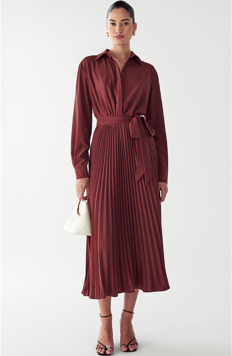 WILLA Mckenzi Midi Dress, Main, color, Burgundy
