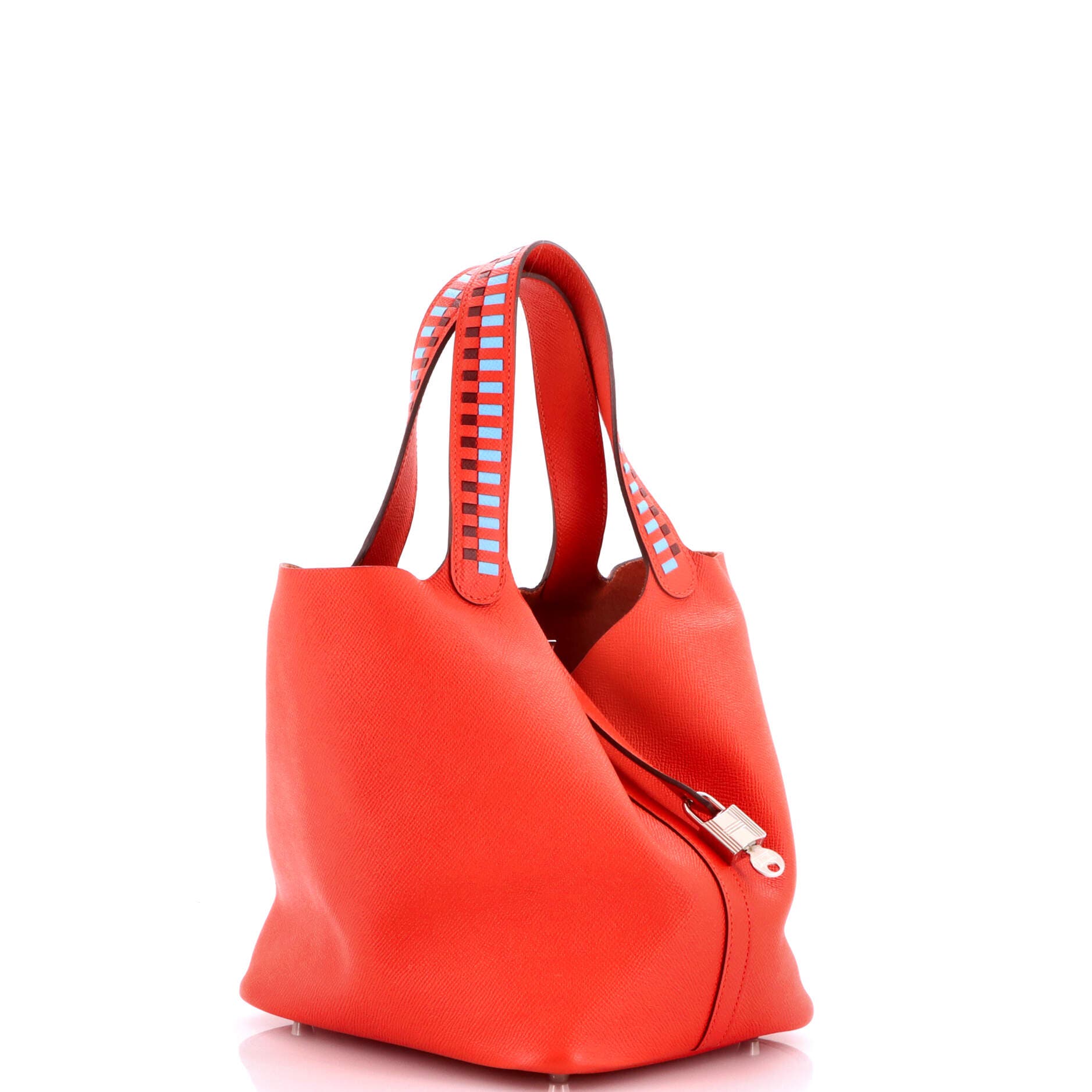 Picotin Lock Bag Tressage Epsom MM, Alternate, color, Red