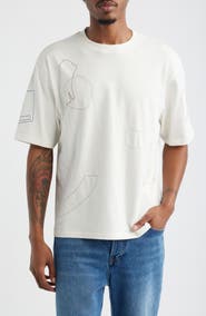 Wax London Milton Shapes Scribble Embroidery T-Shirt