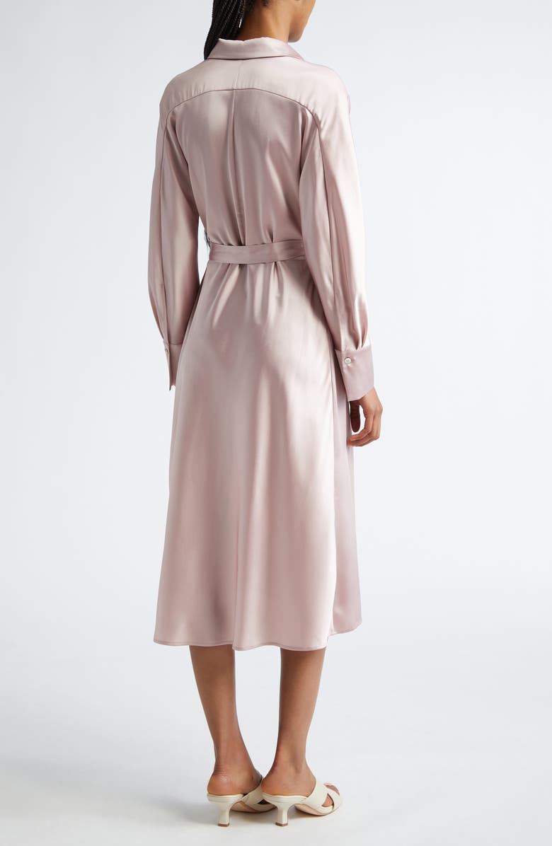 Vince Nouveau Magnolia Long Sleeve Satin Shirtdress, Alternate, color, Rose Pearl