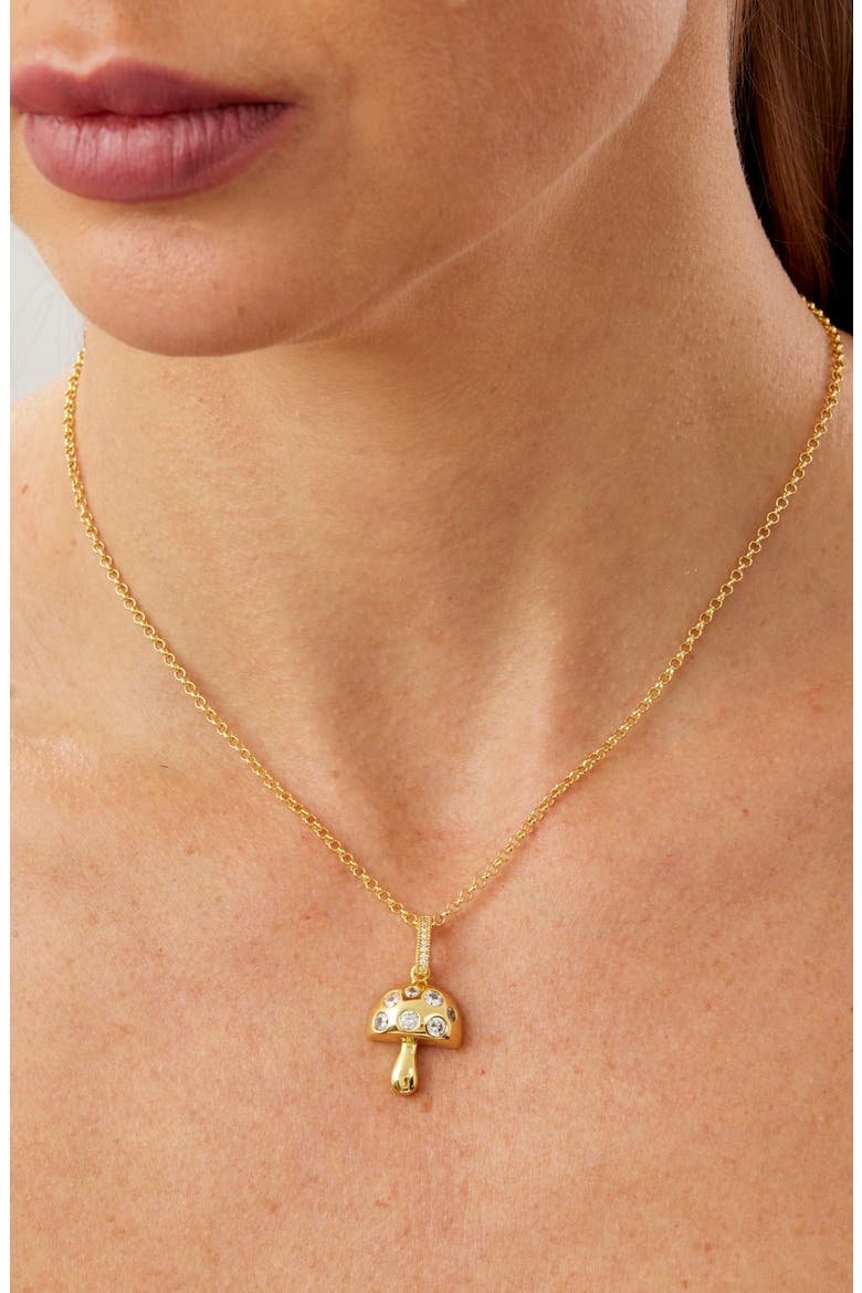 Mushroom Pendant & Beaded Necklace Set, Alternate, color, YELLOW