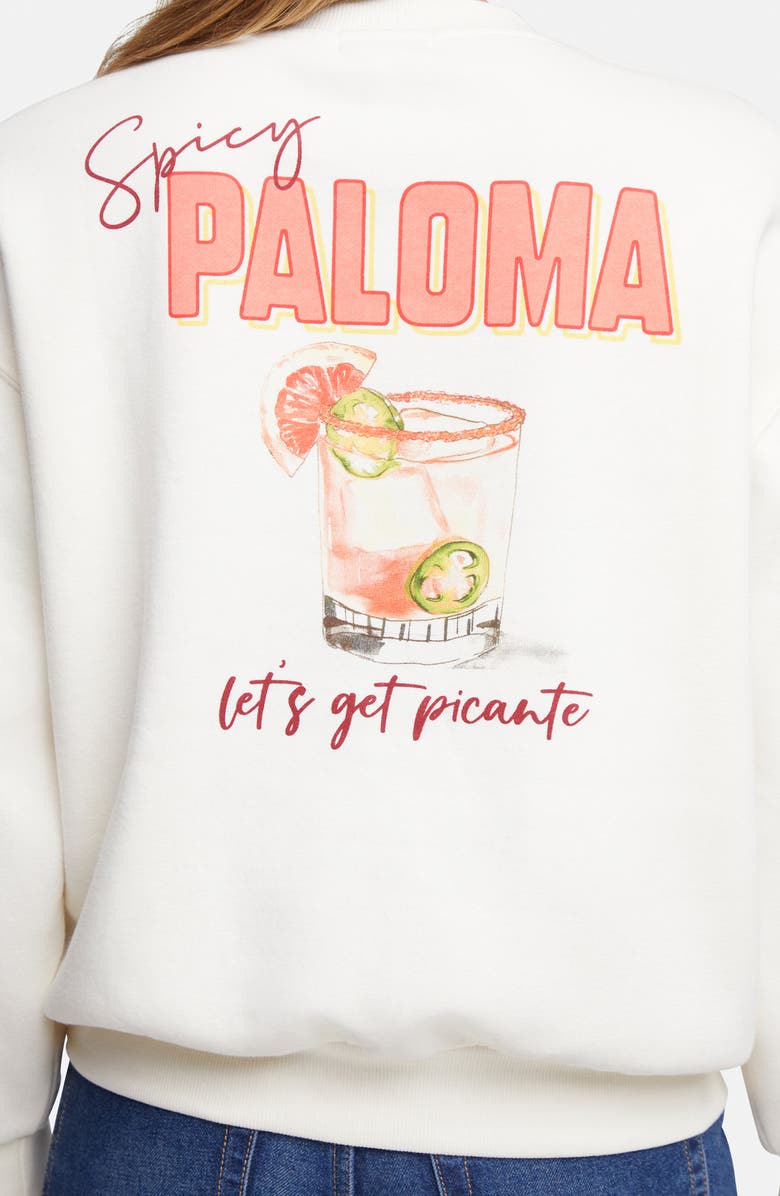Wildfox Picante Spicy Paloma Graphic Sweatshirt, Alternate, color, Snow White