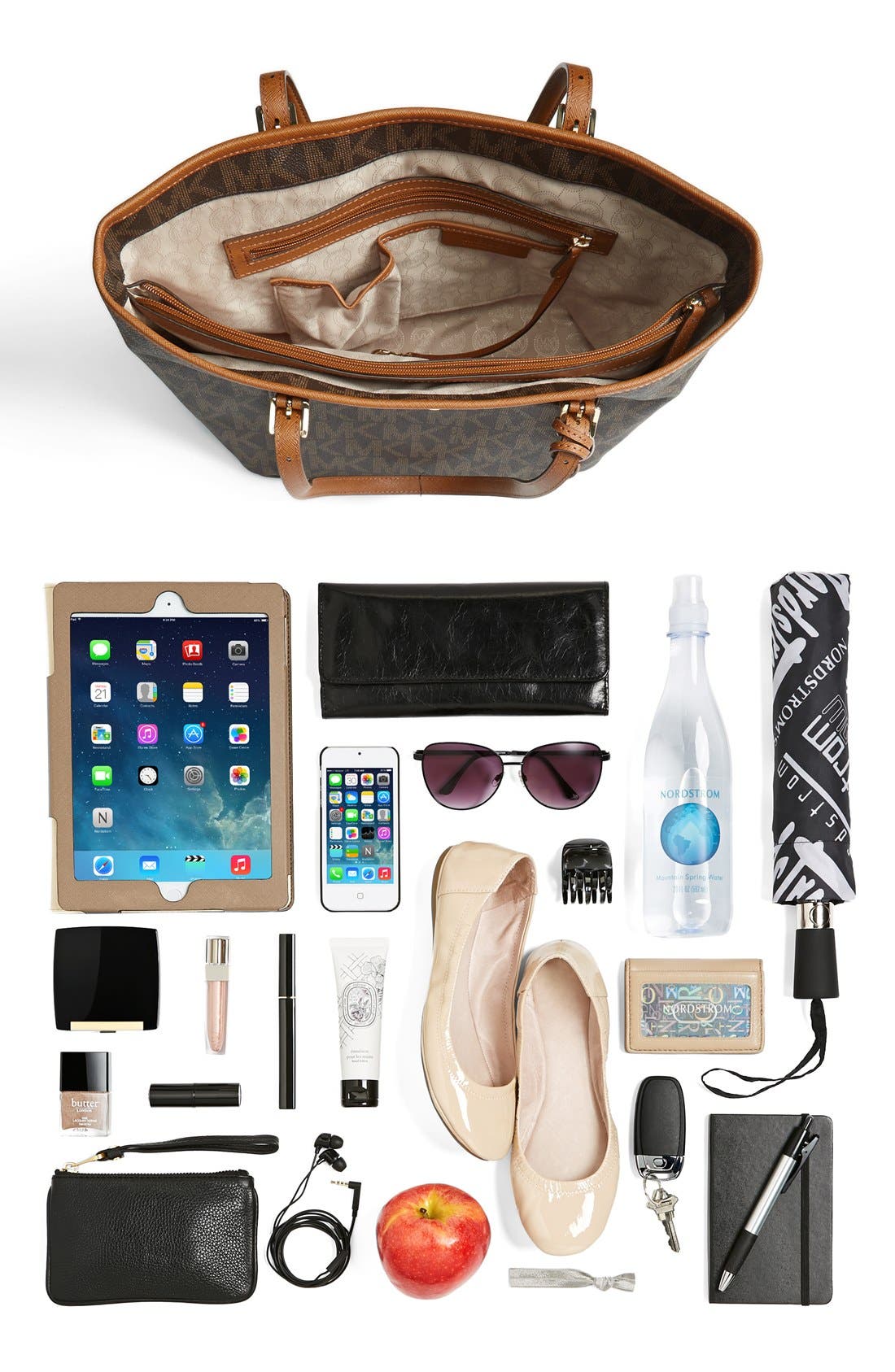 'Large Jet Set' Signature Snap Pocket Tote, Alternate, color, BROWN